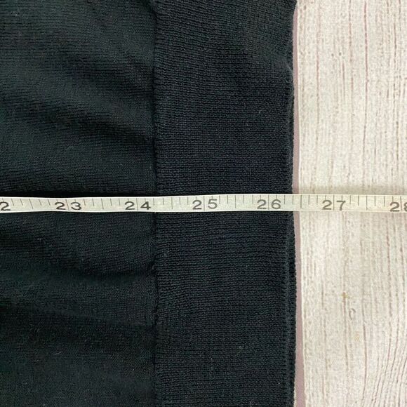 Banana Republic women M scoopneck short sleeve ruffle button front sweater black - Picture 10 of 10